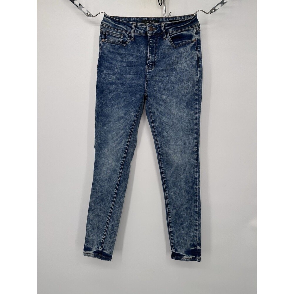LA Judy Blue Womens Skinny Fit Jeans Distressed Size 28 Acid Wash Stretch